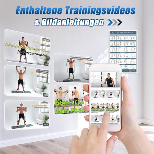 ALongSong Pilates rúd ellenállásos gumikötél szett 180-360 LBS fitnesz edzéshez