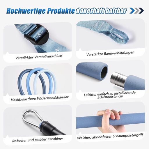 ALongSong Pilates rúd ellenállásos gumikötél szett 180-360 LBS fitnesz edzéshez