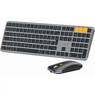   ProtoArc KM100-A Wireless Bluetooth Billentyűzet és Egér Mac-hez AZERTY Retro Megvilágítás