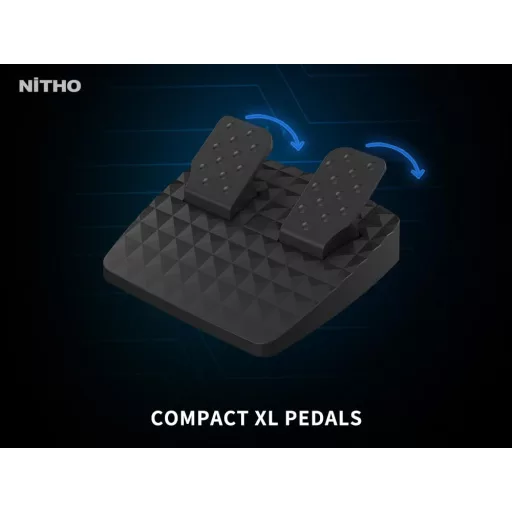 NITHO Drive Pro ONE V200 Volan și Pedale pentru Simulator de Curse cu Unghi de Rotație de 270°, Compatibil PC, PS4, Xbox One, Xbox Series X/S, Incorporat