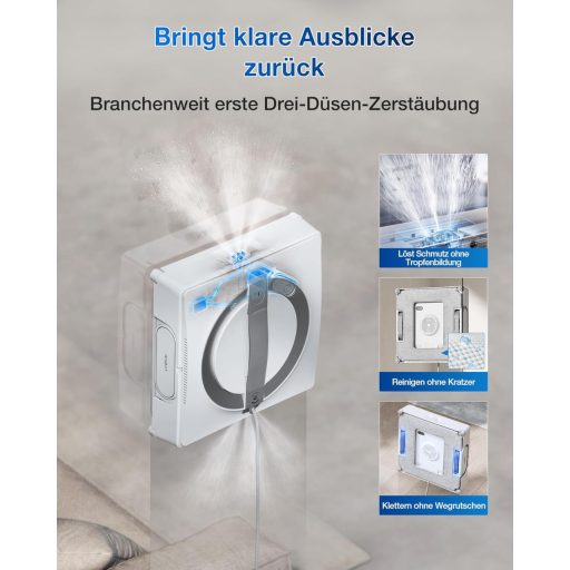 ECOVACS Winbot W2 Pro ablaktisztító robot 3 fúvókás vízpermetezővel