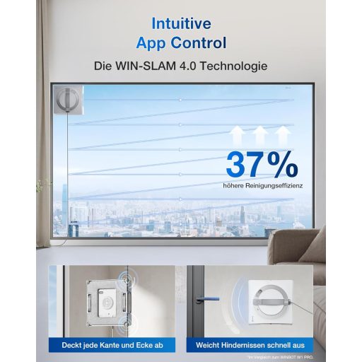 ECOVACS Winbot W2 Pro ablaktisztító robot 3 fúvókás vízpermetezővel