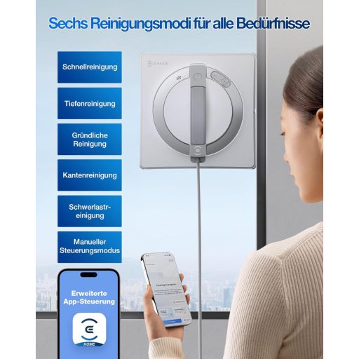 ECOVACS Winbot W2 Pro ablaktisztító robot 3 fúvókás vízpermetezővel