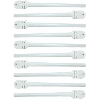   ANIMALPLAST 10 db Fehér Műanyag Madárülőke - 20,5 cm-es Gyöngyös Ülőrúd Kalitkába Kis és Közepes Madaraknak