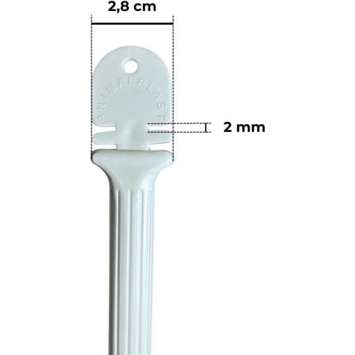 ANIMALPLAST 10 bucăți Alb Plastic Băț de șezut pentru Păsări - 20,5 cm, Băț de odihnă cu Mărgele pentru Colivie, Păsări Mici și Medii