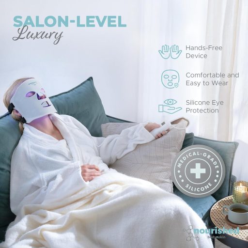 Nourished Bodynskin LED arcmaszk 114 LED-del, vörös és kék fény terápia, ráncok ellen