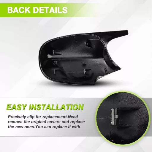 Carcase oglinzi TOPTHAN BMW Seria 3 E90 E91 E92 E93 2008-2013 Oglindă retrovizoare laterală Stânga Dreapta Negru Lucios
