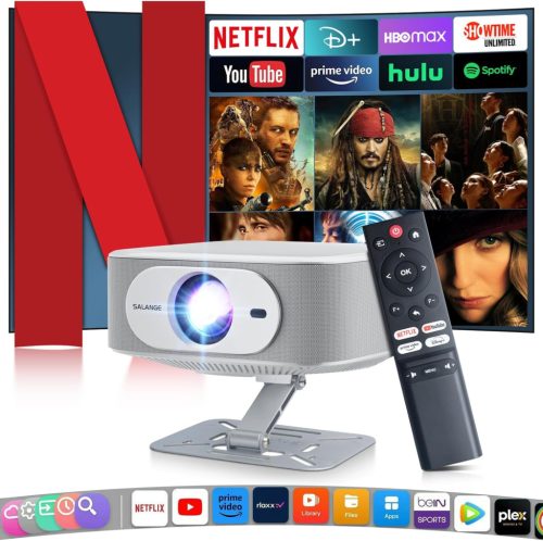 Proiector Oficial Netflix Salange P92MAX - Nativ 1080P, Suport 4K, WiFi, Bluetooth 5.2, Focalizare Electronică