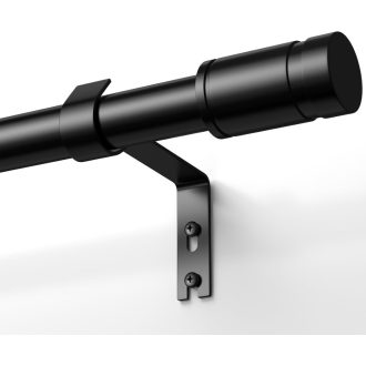   TRAROD Fekete Függönyrúd 76-228 cm Állítható Függönykarnis 16 mm Átmérő Tartóval