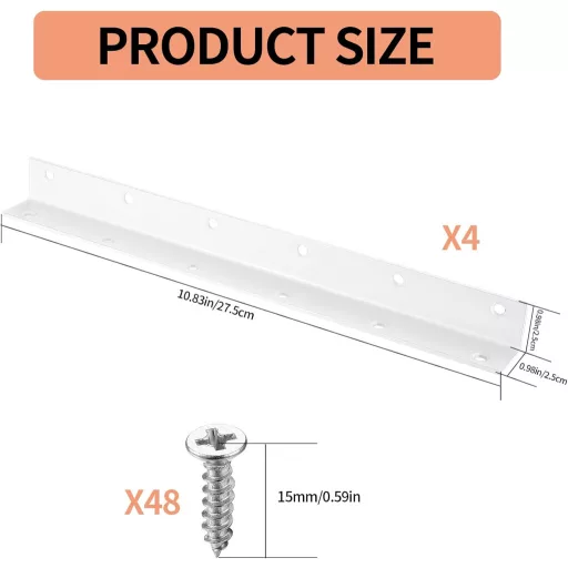Conector colțar în formă de L Xingwenhao, 4 buc, metal, colțar 90° pentru ranforsarea mobilei