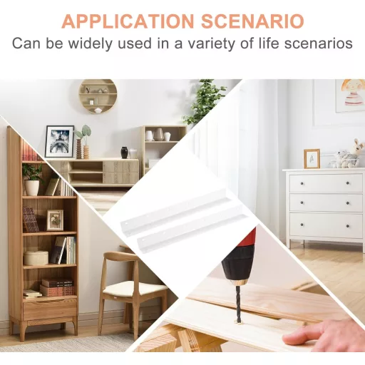 Conector colțar în formă de L Xingwenhao, 4 buc, metal, colțar 90° pentru ranforsarea mobilei