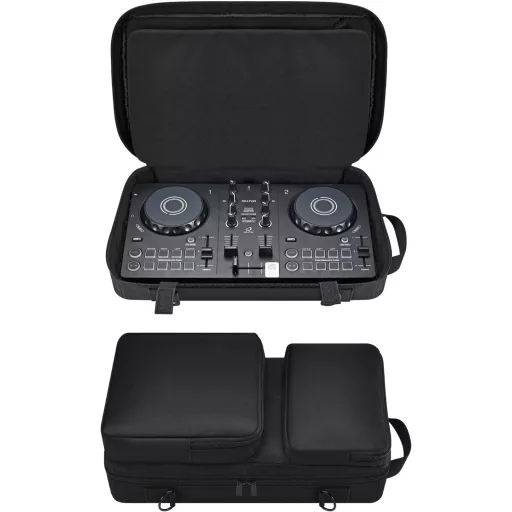 CBDYWVR Hordozható Táska Pioneer DDJ-FLX6 DJ Kontroller Számára, Állítható Utazó Tok 3 Kiegészítő Zsebbel, Fekete