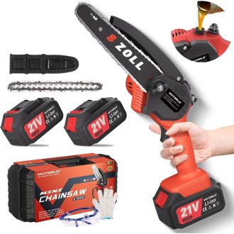   Veitorld 8 Inch Akkumulátoros Láncfűrész 8000 mAh Motorral, Automata Olajozással