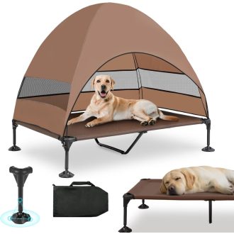   Snagle Paw krevet za pse s krovom i povišenom konstrukcijom, za velike pse, vodootporan