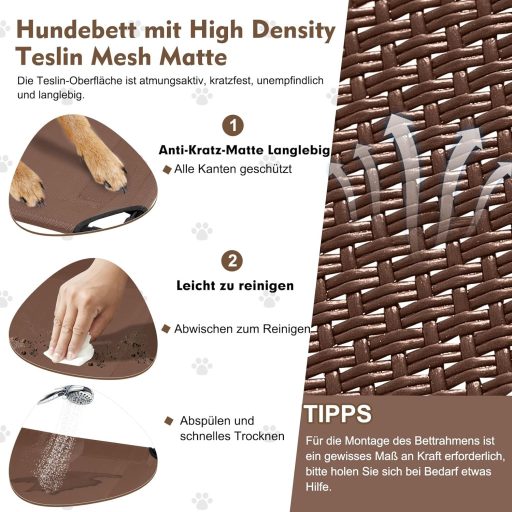 Snagle Paw krevet za pse s krovom i povišenom konstrukcijom, za velike pse, vodootporan