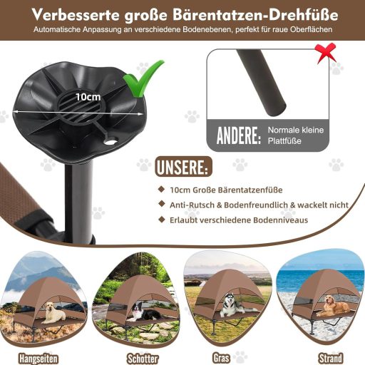 Pătuc Snagle Paw pentru câini, cu acoperiș și design ridicat, pentru câini mari, impermeabil