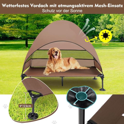 Pătuc Snagle Paw pentru câini, cu acoperiș și design ridicat, pentru câini mari, impermeabil