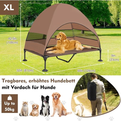 Pătuc Snagle Paw pentru câini, cu acoperiș și design ridicat, pentru câini mari, impermeabil
