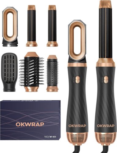 Set de coafat OKWRAP - Set profesional de styling pentru păr, negru, 990g, instrument de coafat compact pentru utilizare acasă.