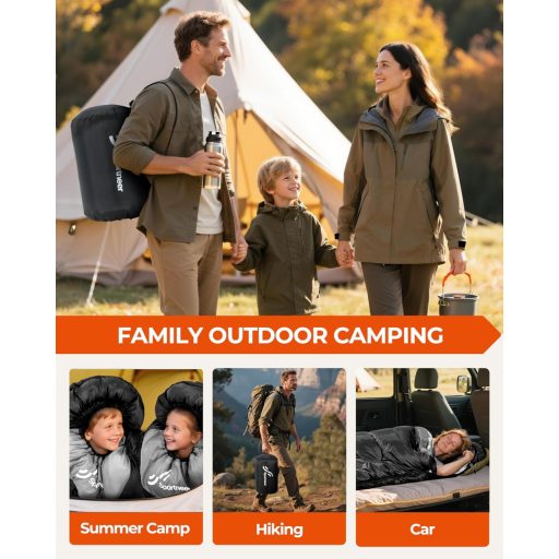 Sportneer spací vak pre dospelých a deti, ľahký a prenosný na kempovanie a turistiku