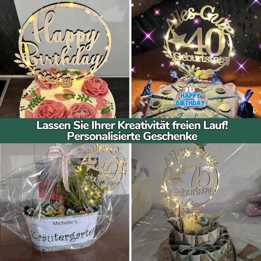 Giftota Fa Keresztelő Tortadísz LED Tündérfényekkel