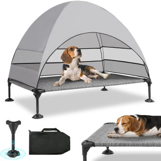   Snagle Paw krevet za pse s krovom i povišenom konstrukcijom, za velike pse, vodootporan