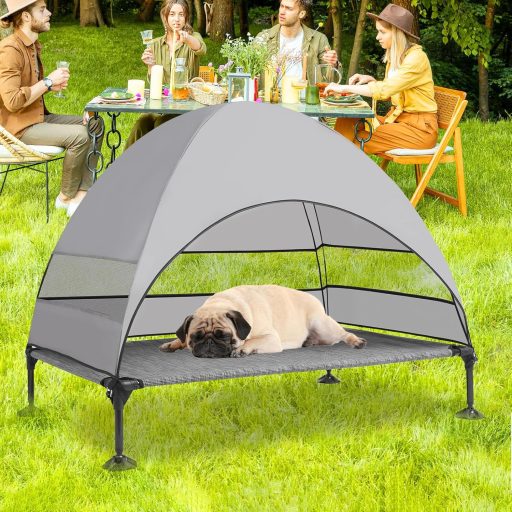 Snagle Paw krevet za pse s krovom i povišenom konstrukcijom, za velike pse, vodootporan