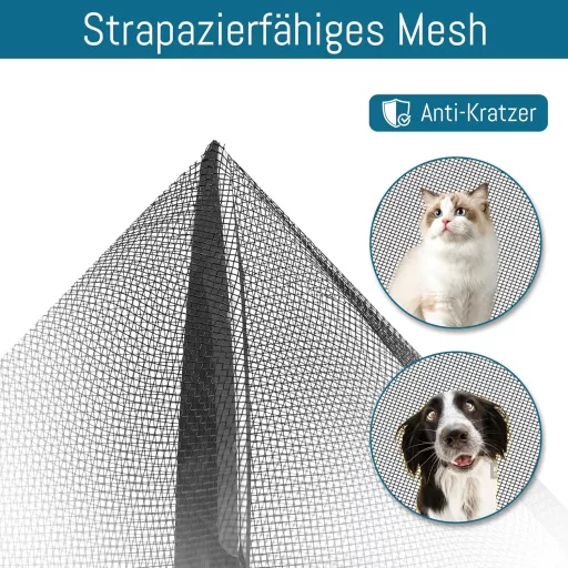 HONGTAISHENG Plasă magnetică de țânțari pentru ușă, închidere automată, 70x200cm, Negru