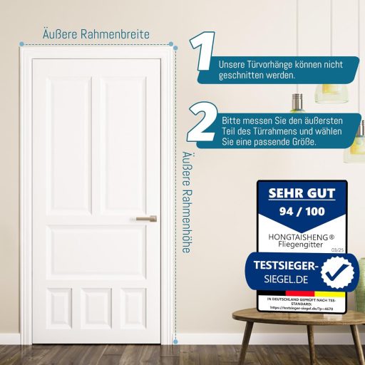 HONGTAISHENG Magnetická sieťka proti hmyzu na dvere 70x200 cm, automatické zatváranie, záves odolný voči mačkám