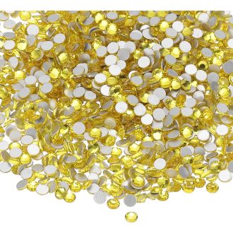   PATIKIL SS6 4320db Sárga Üveg Strasszkő 2.0-2.1mm Lapos Hátú Körte Köröm Ruha Cipő Díszítéshez