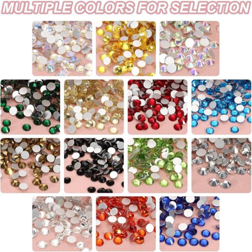 PATIKIL SS6 4320 bucăți Pietre stras din sticlă galbenă 2,0-2,1 mm, spate plat, pentru decorarea unghiilor, hainelor și încălțămintei