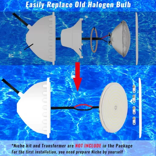 LyLmLe RGB LED Lampă Piscină 35W - Reflector Subacvatic cu Telecomandă, Unghi de Iluminare 140°, IP68 Rezistent la Apă, 12V AC