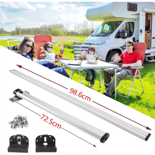 BONJUME Összecsukható Asztalláb és Vezetősín Lakóautóhoz, 73 cm Láb, 100 cm Sín