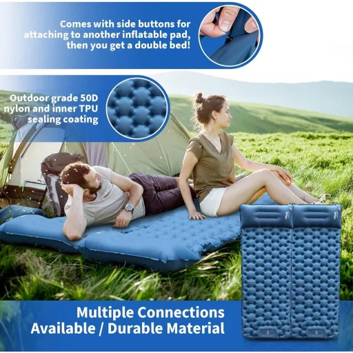 HiiPeak Camping Légágy Integrált Párnával és Lábpumpával Kempingezéshez - Blue