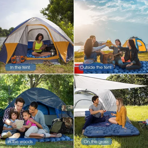 HiiPeak Camping Légágy Integrált Párnával és Lábpumpával Kempingezéshez - Blue