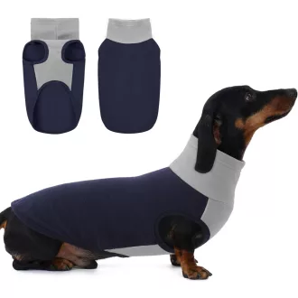  KONVINIT Fleece Kutyapulóver Közepes és Nagy Kutyáknak M-5XL Ujjatlan Állógalléros - M, Brustumfang: 42cm, blue