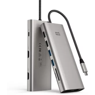   Minthouz 12 v 1 USB-C Dokovacia Stanica, Podpora Trojitého Monitora 4K@144Hz, 100W PD, DP+2×HDMI, 4×USB, LAN, Čítačka Kariet SD/TF, Dell/HP/Lenovo La