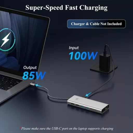 Minthouz 12 v 1 USB-C Dokovacia Stanica, Podpora Trojitého Monitora 4K@144Hz, 100W PD, DP+2×HDMI, 4×USB, LAN, Čítačka Kariet SD/TF, Dell/HP/Lenovo La