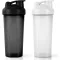 AOGOE Protein Shaker 600ml Čierno-biely, BPA-free s guľôčkou na proteínové nápoje, odmerkou, shaker pohár do posilňovne.