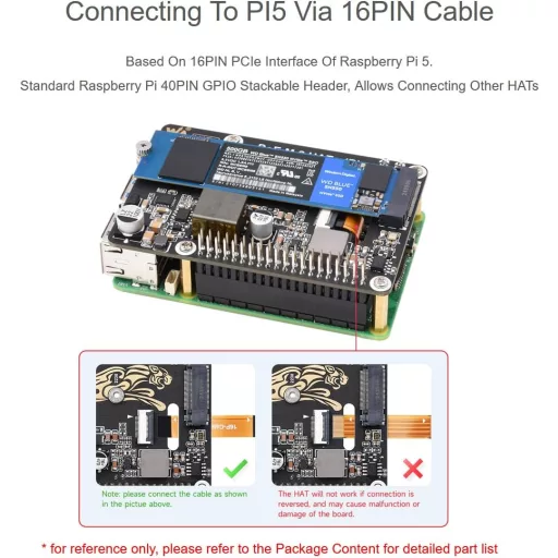 Waveshare POE M.2 HAT+ Raspberry Pi 5 NVMe SSD adapter PCIe Gen2/3