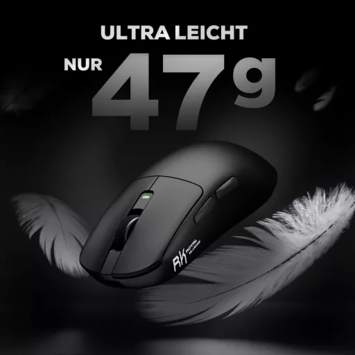 Mouse de gaming wireless RK ROYAL KLUDGE M3, senzor PAW3950 de 30K DPI, ultralejer 47g, polling 8K, conexiune tri-mode, 5 butoane programabile