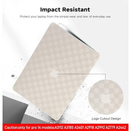 BYCeKe MacBook Pro 14" maska za modele 2021-2024 M4-M1 A3112 A3185 A3401 A2918 A2992 A2779 A2442 - zaštitna maska od umjetne kože s uzorkom kariranog dezena za tipkovnicu