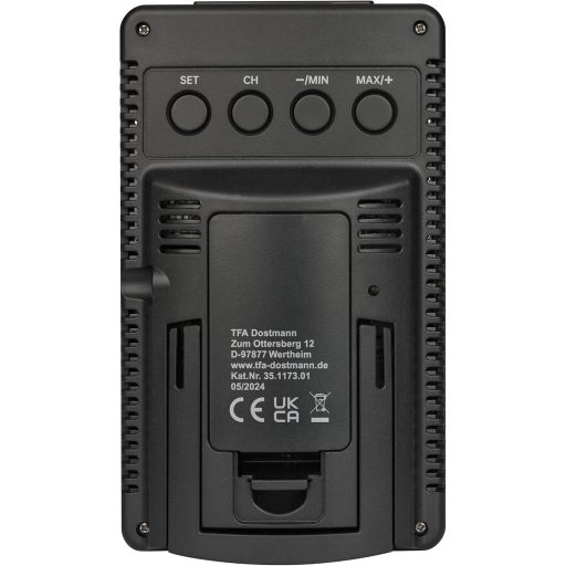 Bezdrôtová meteostanica TFA Dostmann ETNA s vonkajšími senzormi, teplomerom, vlhkomerom a rádiom riadenými hodinami, čierna