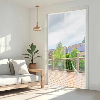   Plasă magnetică anti-țânțari pentru ușă 150x240cm Albă, fără dungi