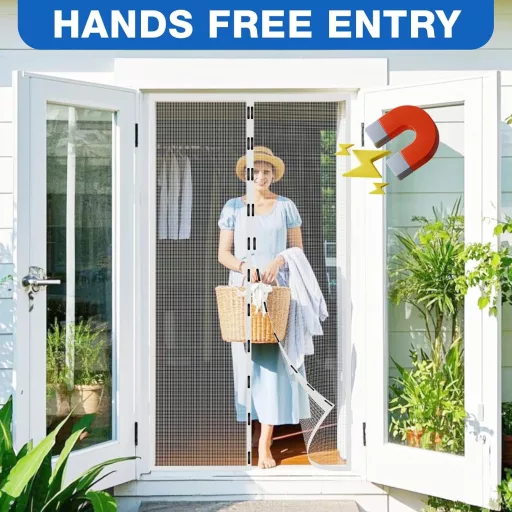 Plasă magnetică anti-țânțari pentru ușă 150x240cm Albă, fără dungi