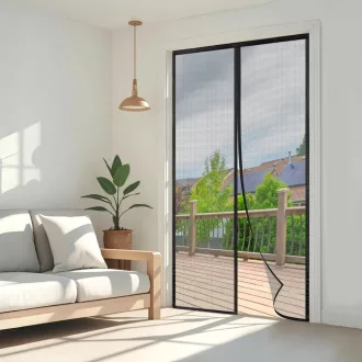   Wzlxcxxy Plasă magnetică anti-țânțari pentru ușa de balcon 140x220cm Negru