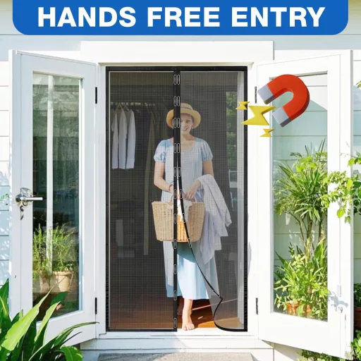 Wzlxcxxy Mágneses Szúnyogháló Erkélyajtóra 140x220cm Fekete