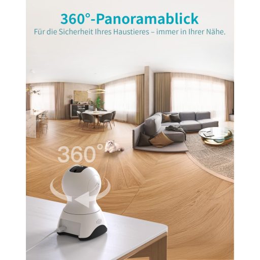 VIM TAG 2.5K WiFi Biztonsági Kamera 360° Nyomkövetéssel, Éjjellátó, Kétirányú Hang és Mozgásérzékelés