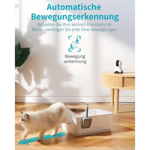 VIM TAG 2.5K WiFi Biztonsági Kamera 360° Nyomkövetéssel, Éjjellátó, Kétirányú Hang és Mozgásérzékelés