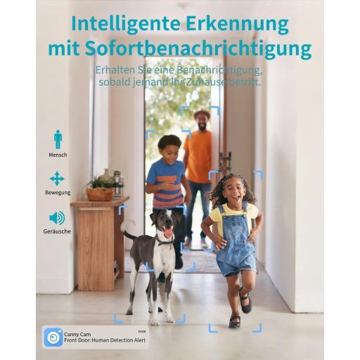 VIM TAG 2.5K WiFi Biztonsági Kamera 360° Nyomkövetéssel, Éjjellátó, Kétirányú Hang és Mozgásérzékelés